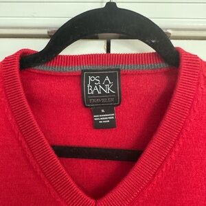 Jos. A. Bank Men's Red V-Neck Sweater